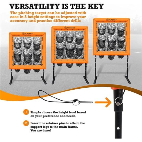 9 Hole Pitching Net with Strike Zone for Baseball & Softball Pitchers - Picture 4 of 6